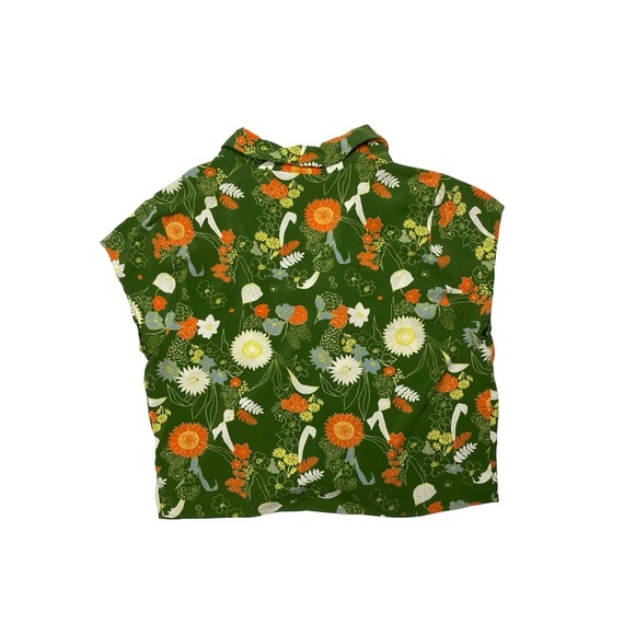 ModCloth Floral Tie-Front Button Down Blouse โ Size L - Picture 3 of 11